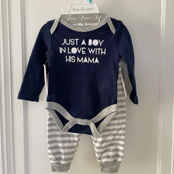 Baby Essentials Baby Boy Four Piece Set - Picture 1 of 2